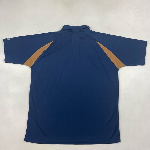 Russell Athletic Team Issue NOTRE DAME Fighting IRISH Blue Polo Shirt S/S Sz L - Picture 2 of 4
